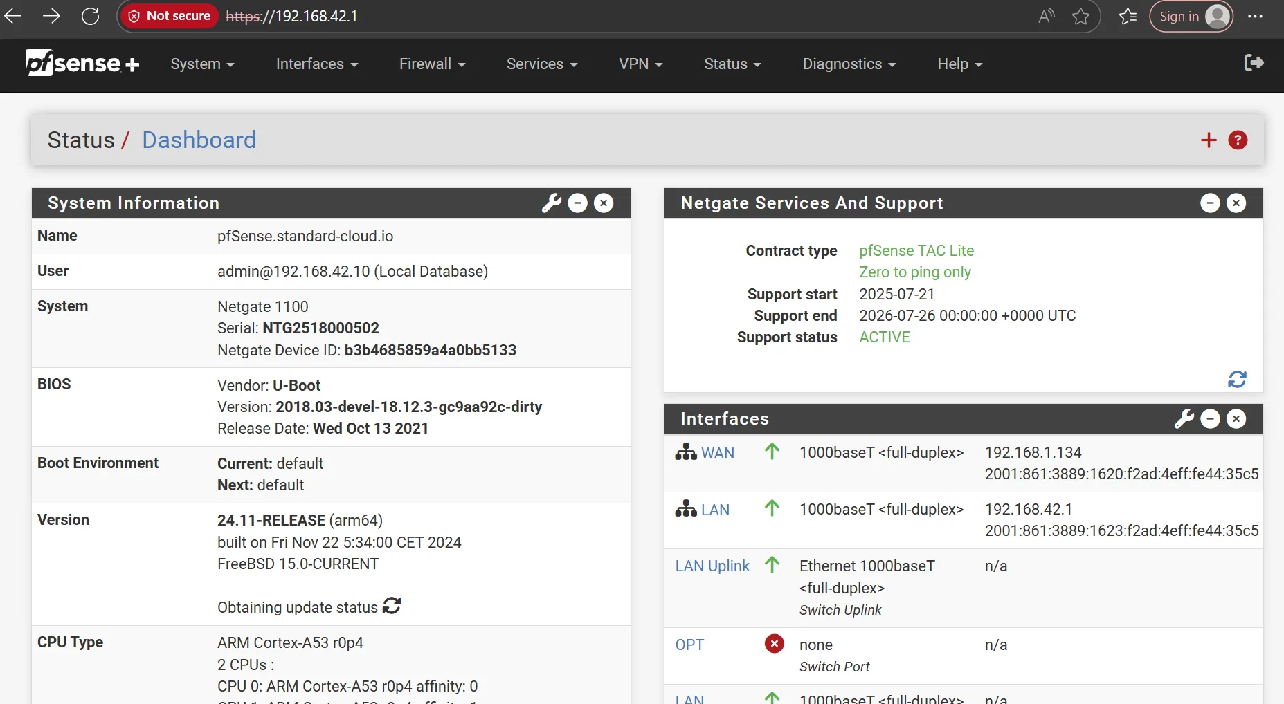 Pfsense interface